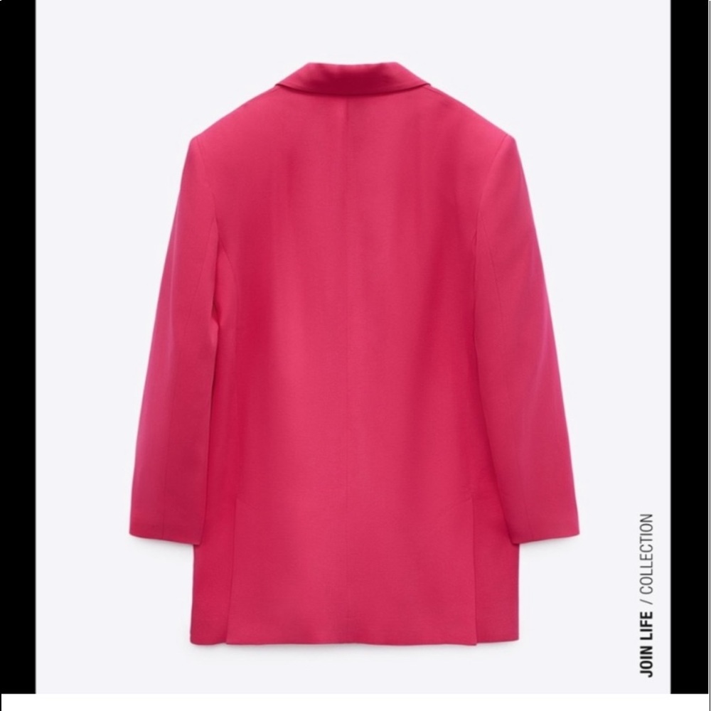 NWOT ZARA OVERSIZED FUCHSIA BLAZER - Picture 2 of 3